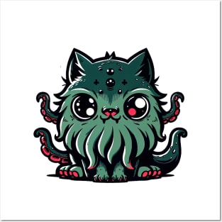Cthulhu Cat - Mysterious Mythical Feline Posters and Art